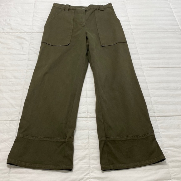 A.L.C. High Waist Olive Green Flare Pants Size 4